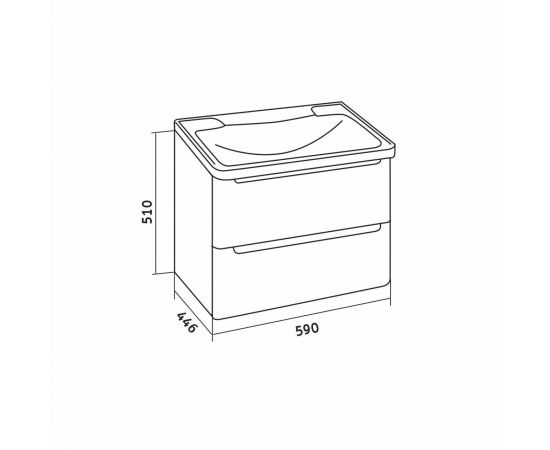 Тумба подвесная Grossman Адель-60 см с 2-я ящ. белая 106006_, изображение 4