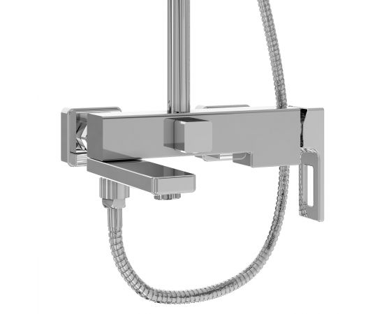 Душевая стойка Grossman Pragma 500.K35.03.100 с верхним душем ручной лейкой и смесителем хром глянцевый_, изображение 7