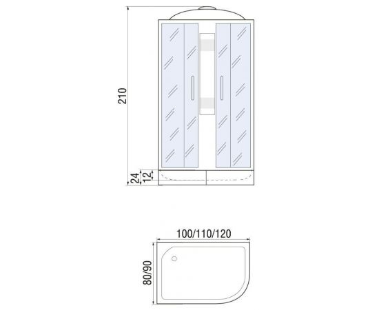 Душевая кабина River Nara 120/80/24 MT R_, изображение 14