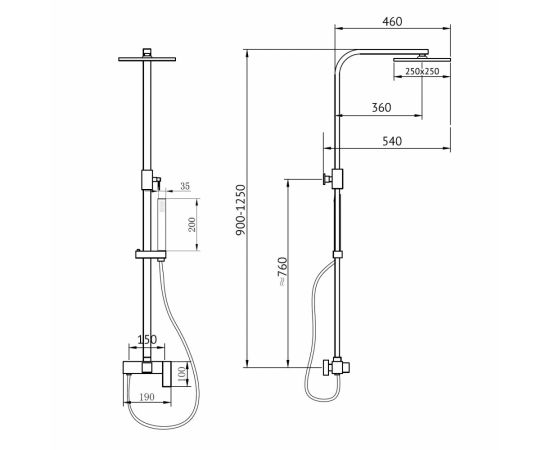 Душевая стойка ABBER Daheim AF8220NG без излива никель_, изображение 3