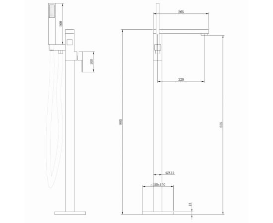 Смеситель ABBER Daheim AF8215NG напольный никель_, изображение 6