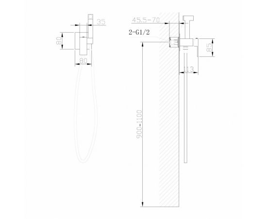 Смеситель ABBER Daheim AF8226NG с гигиеническим душем никель_, изображение 4