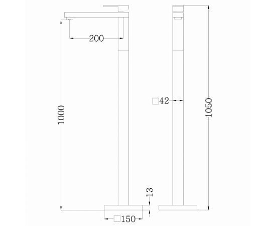 Смеситель ABBER Daheim AF8241NG напольный для раковины никель_, изображение 6