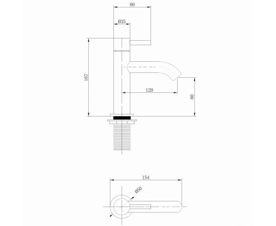 Смеситель ABBER Wasser Kreis AF8110G для раковины золото матовое_, изображение 3