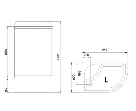 Душевая кабина Royal Bath 8120BK2-M левая_, изображение 3