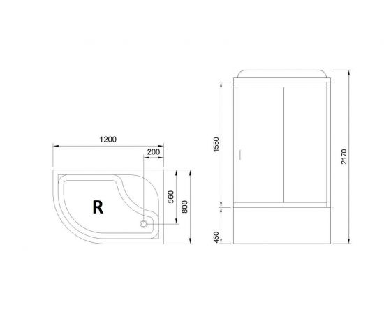 Душевая кабина Royal Bath 8120BK2-M правая_, изображение 3