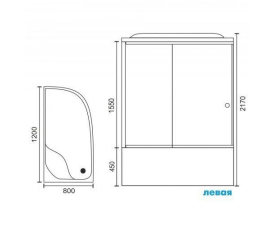 Душевая кабина Royal Bath 8120BK3-BT-CH (черное/прозрачное) левая 120x80x217_, изображение 5