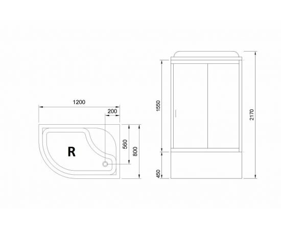 Душевая кабина Royal Bath RB 8120BK3-BT, правая_, изображение 3