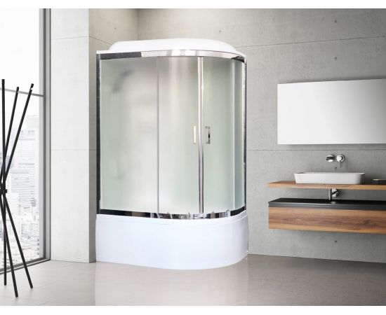 Душевая кабина Royal Bath 8120BK3-WC-CH (белое/матовое) левая 120x80x217_, изображение 2