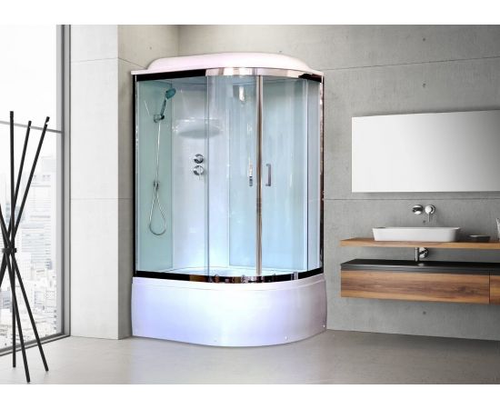 Душевая кабина Royal Bath 8120BK6-WT-CH (белое/прозрачное) левая 120x80x217_, изображение 2