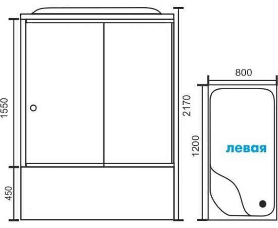 Душевая кабина Royal Bath 8120BP1-M-CH (матовое) левая 120x80x217_, изображение 4