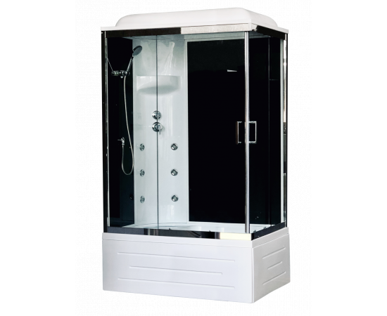 Душевая кабина Royal Bath 8120BP3-BT-CH (черное/прозрачное) левая 120x80x217_