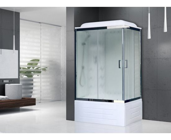 Душевая кабина Royal Bath 8120BP3-WC-CH (белое/матовое) левая 120x80x217_, изображение 2