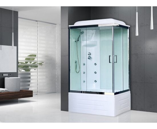 Душевая кабина Royal Bath 8120BP3-WT-CH (белое/прозрачное) левая 120x80x217_, изображение 2