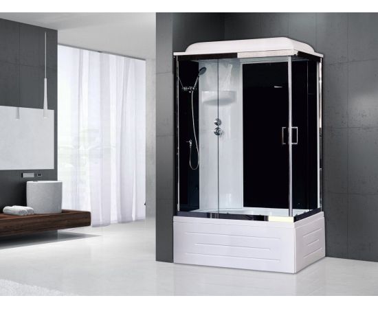 Душевая кабина Royal Bath 8120BP6-BT-CH (черное/прозрачное) левая 120x80x217_, изображение 2