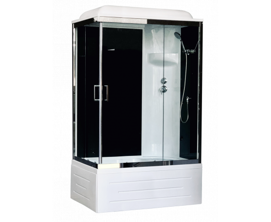 Душевая кабина Royal Bath 8120BP6-BT-CH (черное/прозрачное) правая 120x80x217_