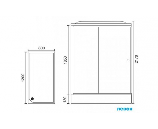 Душевая кабина Royal Bath 8120HP1-M-CH (матовое) левая 120x80x217_, изображение 5
