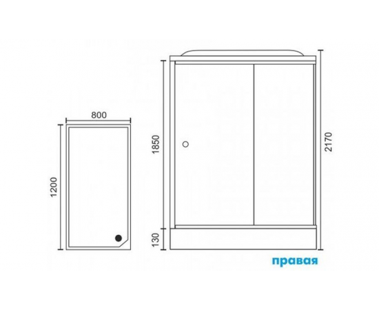 Душевая кабина Royal Bath 8120HP2-M-CH (матовое) правая 120x80x217_, изображение 4