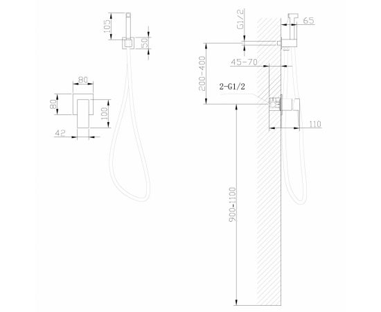 Смеситель ABBER Daheim AF8225 с гигиеническим душем хром_, изображение 4