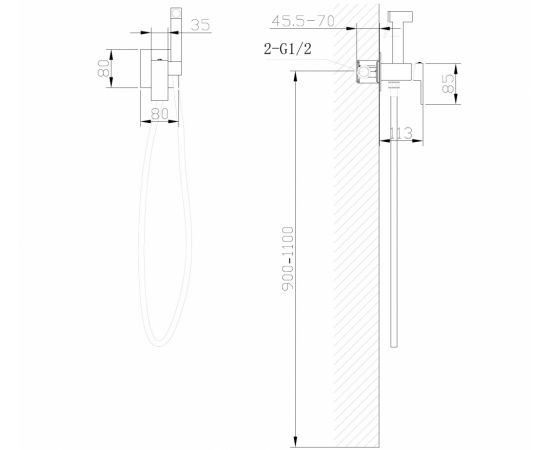 Смеситель ABBER Daheim AF8226 с гигиеническим душем хром_, изображение 4