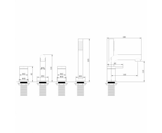 Смеситель ABBER Emotion AF8813B на борт ванны черный матовый_, изображение 3