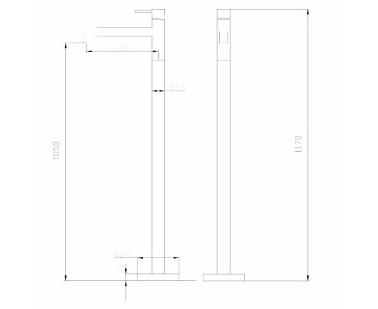 Смеситель ABBER Wasser Kreis AF8140 напольный для раковины хром_, изображение 4