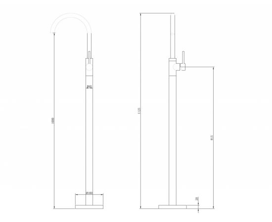 Смеситель ABBER Wasser Kreis AF8141RG напольный для раковины розовое золото_, изображение 6