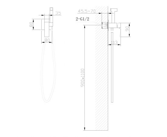 Смеситель ABBER Wasserfall AF8625 с гигиеническим душем хром_, изображение 4