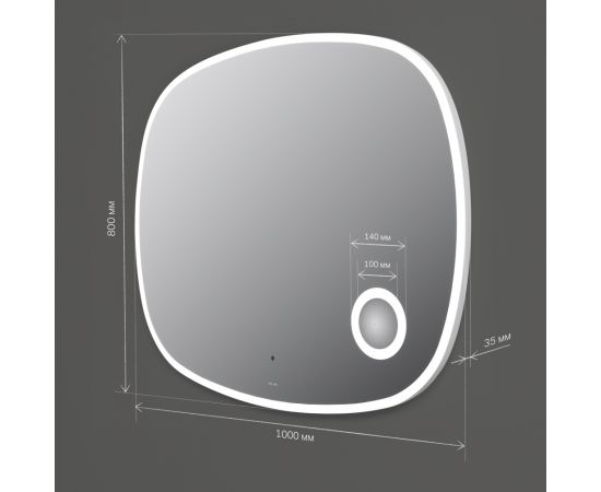 Зеркало настенное AM.PM Func M8FMOX1003SA с контурной LED-подсветкой ИК сенсором и косметическим зеркало_, изображение 8