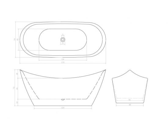 Ванна Ceruttispa NEMI170II акриловая отдельностоящая 1700x740x730_, изображение 5