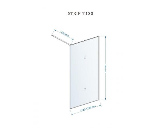 Душевое ограждение Ceruttispa STRIP T120 без поддона 120x190 см_, изображение 4