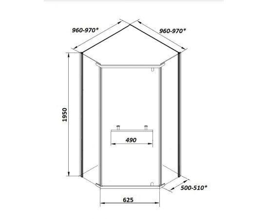 Душевое ограждение Ceruttispa CHIKA ZP101B без поддона 100x100x195 см_, изображение 3