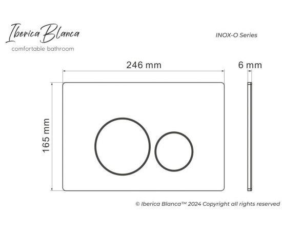 Клавиша смыва IBERICA BLANCA INOX-O 246х165 мм розовое золото матовый нержавеющая сталь_, изображение 3