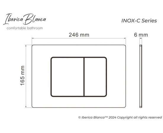 Клавиша смыва IBERICA BLANCA INOX-C 246х165 мм розовое золото глянцевый нержавеющая сталь_, изображение 3