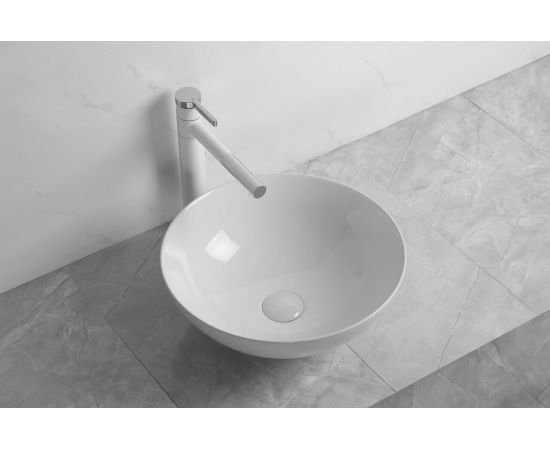Раковина накладная Ceruttispa CR3301GW белая круглая 400х400х140_, изображение 2