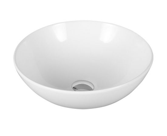 Раковина накладная Ceruttispa CR3301GW белая круглая 400х400х140_