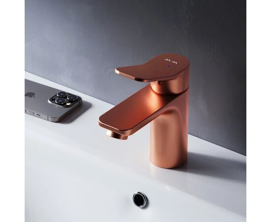 Cмеситель Am.Pm X-Joy F85A02144 для умывальника излив 100 мм розовое золото_