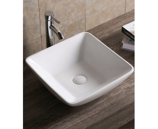 Раковина накладная Ceruttispa CR7034D белая квадратная 420х420х130_
