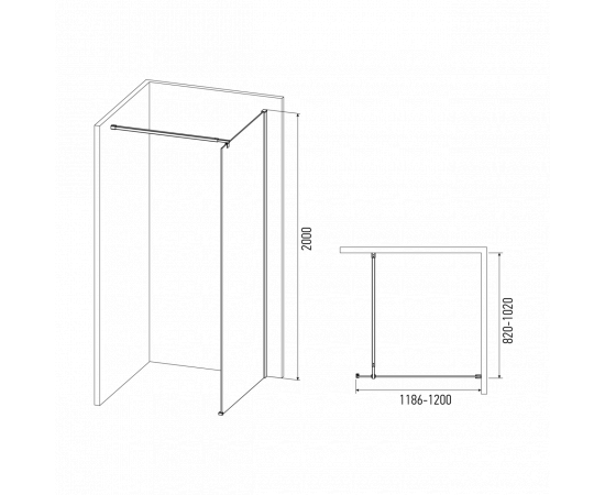 Душевая перегородка ALEX BAITLER AB29120B4_, изображение 2