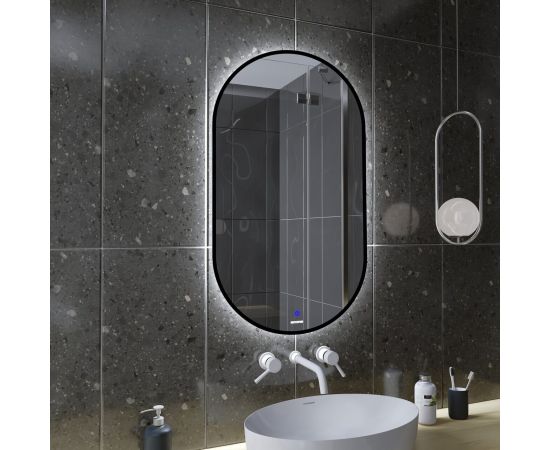 Зеркало Grossman NERO-промо BLACK 600х1000х45 LED с сенсорным выключателем_, изображение 2
