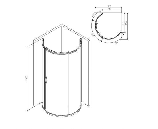 Душевое ограждение AM.PM Like W83UG-333-095CG 95x95 см без поддона_, изображение 5