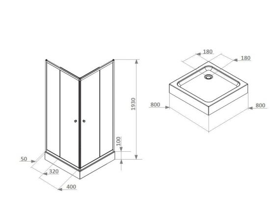 Уголок душевой PARLY ZFQ81B с поддоном 80х80х190_, изображение 4