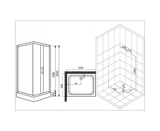 Душевой уголок ESBANO ESR-8021 120x80x200_, изображение 8