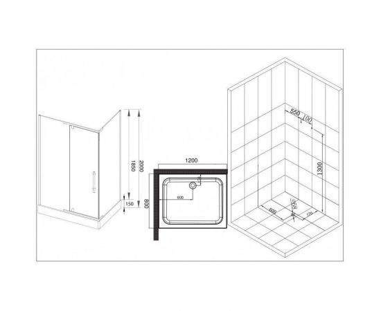 Душевой уголок ESBANO ESR-8180 120х80х200_, изображение 9