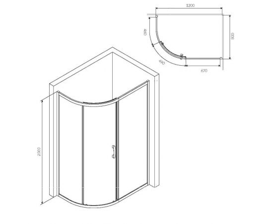 Душевое ограждение AM.PM Like W83UG-302U120MT 120x80 см без поддона_, изображение 5