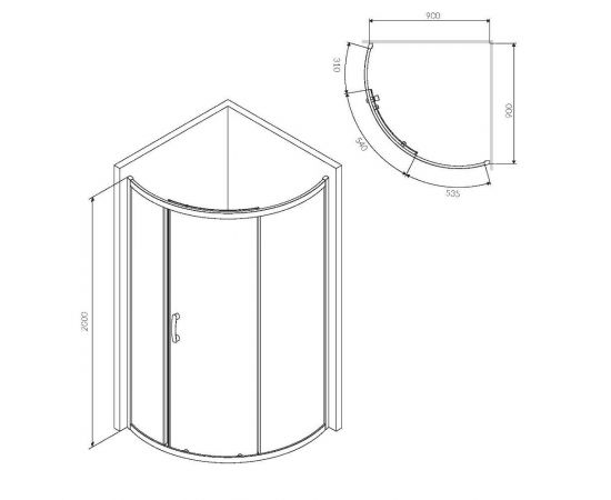 Душевое ограждение AM.PM Like W83UG-315-090CG 90x90 см без поддона_, изображение 5