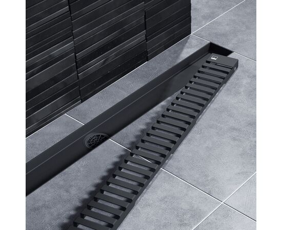 Душевой лоток Timo Drain System 900 с вставкой lines черный_, изображение 3