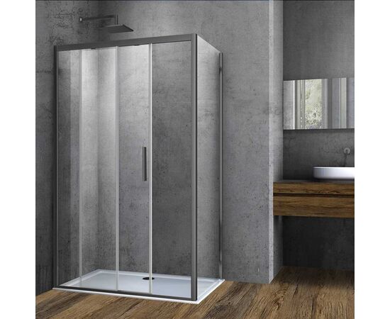 Душевой уголок Vincea Soft VSR-3SO9015CLGM 1500х900 вороненая сталь стекло прозрачное_