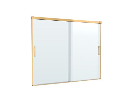 Душевая шторка на ванну CEZARES TANDEM-SOFT-VF-2-180/145-C-BORO-IV, Профиль: Брашированное золото_
