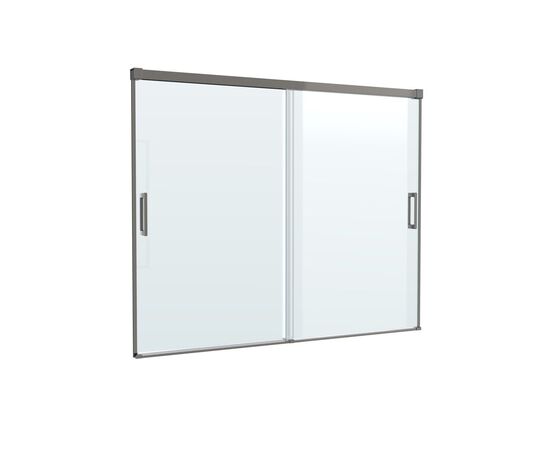 Душевая шторка на ванну CEZARES TANDEM-SOFT-VF-2-180/145-C-GM-IV, Профиль: Оружейная сталь_